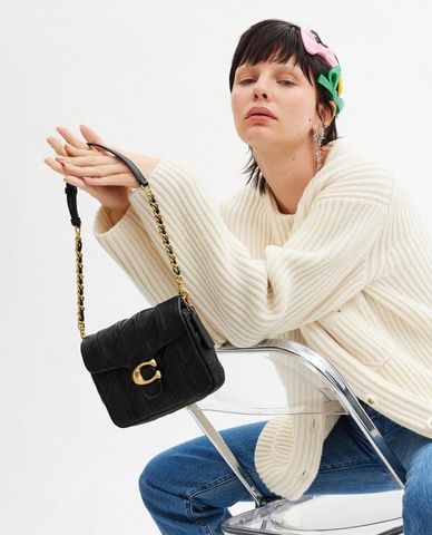  COACH - Túi đeo vai nữ phom vuông Times Square Tabby 