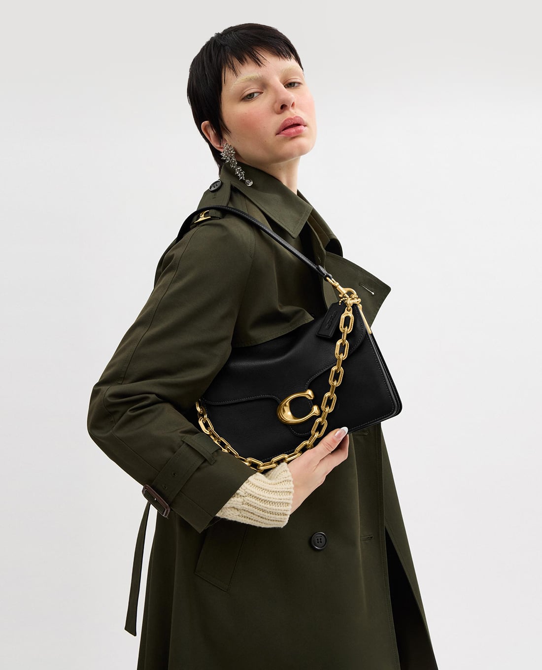 COACH - Túi đeo vai nữ phom chữ nhật Chain Tabby