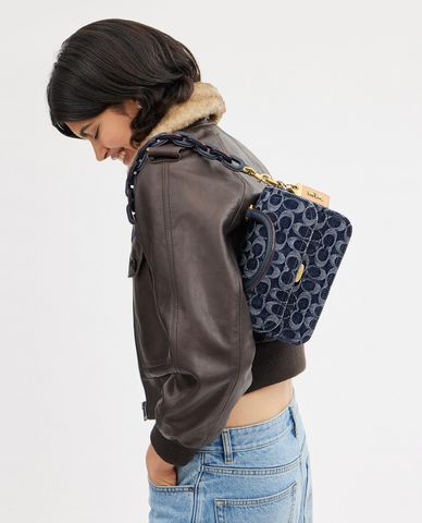  COACH - Túi đeo vai nữ phom chữ nhật nắp gập Rogue 