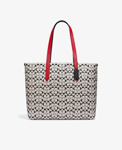  COACH - Túi xách tay hình chữ nhật phối họa tiết logo thời trang 