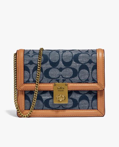 COACH - Túi nữ mini dạng gập Hutton In Signature Chambray 