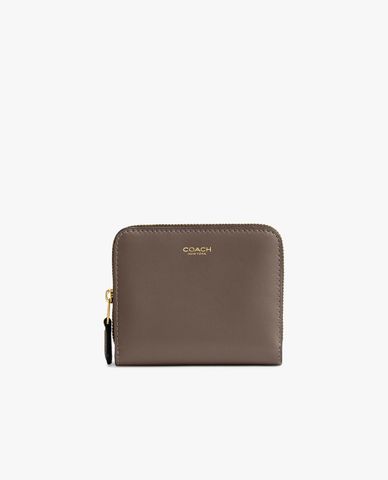  COACH - Ví nữ dáng ngắn dạng gập đôi phối khoá zip 