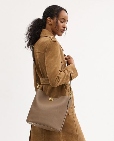  COACH - Túi đeo vai nữ phom hình trụ Willow Soft 