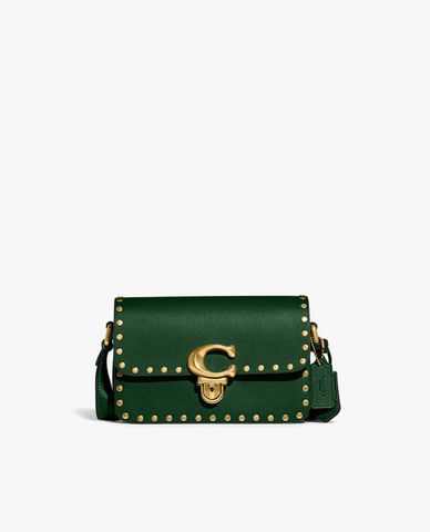  COACH - Túi đeo chéo nữ chữ nhật nắp gập phối đinh tán Studio 19 