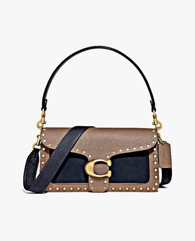  COACH - Túi đeo vai chữ nhật đính đinh tán Tabby 26 
