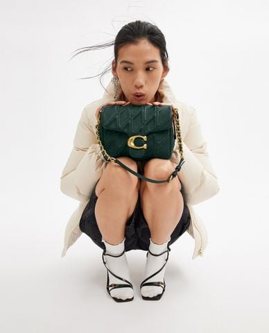  COACH - Túi đeo vai nữ phom vuông Times Square Tabby 