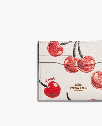  COACH - Ví đựng thẻ nữ Cherry Print 