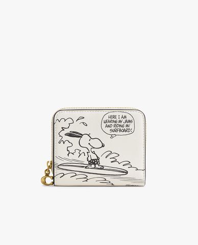  COACH - Ví đựng thẻ nữ phom chữ nhật Peanuts 