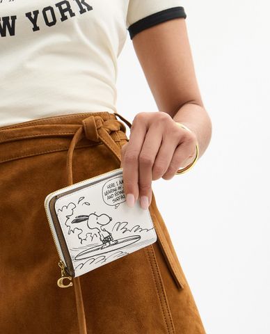  COACH - Ví đựng thẻ nữ phom chữ nhật Peanuts 