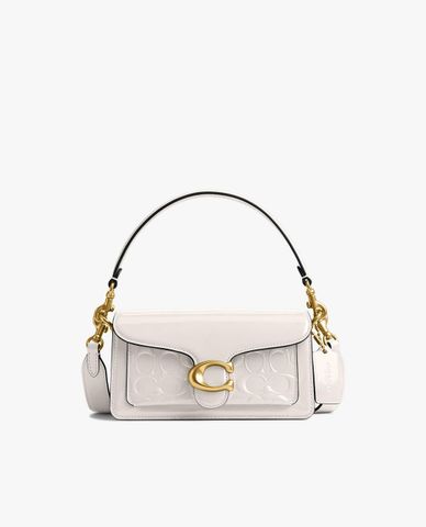  COACH - Túi đeo vai nữ nắp gập phom chữ nhật Tabby 20 Signature Leather 