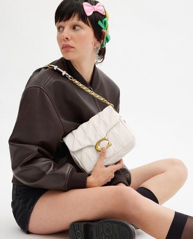  COACH - Túi đeo vai nữ phom vuông Times Square Tabby 