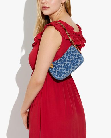  COACH - Túi đeo vai nữ chữ nhật Swinger 20 In Signature Denim 