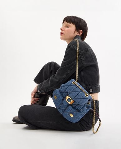  COACH - Balo nữ nắp gập phối logo Tabby 