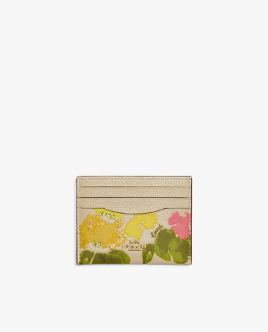  COACH - Ví đựng thẻ nữ phối họa tiết hoa Card Case With Flower Print 