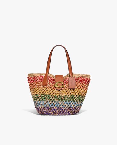  COACH - Túi tote nữ  hình thang phối màu nổi bật Small 