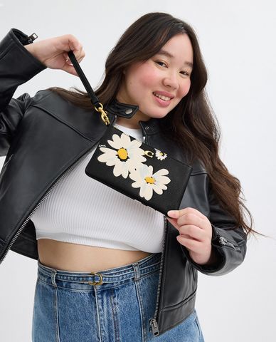  COACH - Clutch nữ phom chữ nhật phối hoạ tiết Floral 