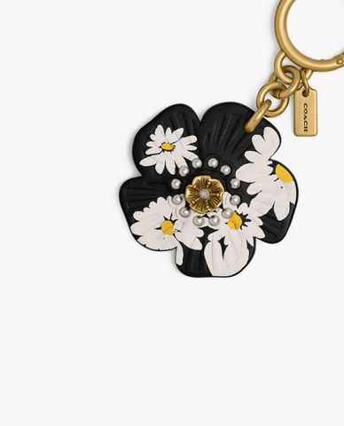  COACH - Móc khóa nữ hình bông hoa đính đá trẻ trung 