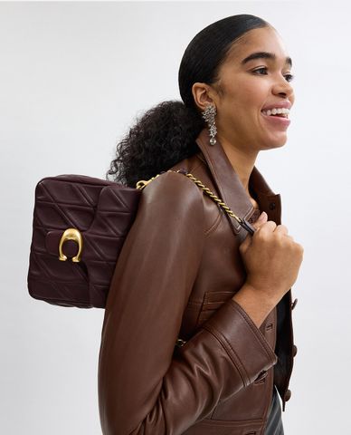  COACH - Túi đeo vai nữ phom vuông Times Square Tabby 