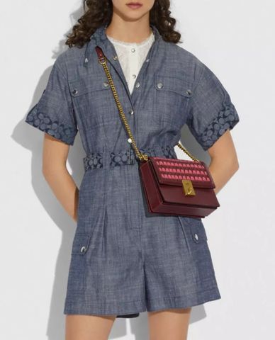  COACH - Túi đeo vai nắp gập Hutton 