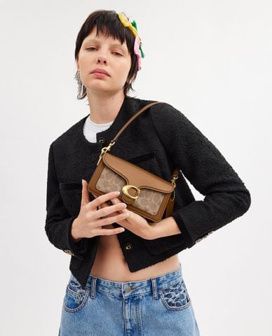  COACH - Túi đeo vai nữ phom chữ nhật Tabby 20 In Signature Canvas 