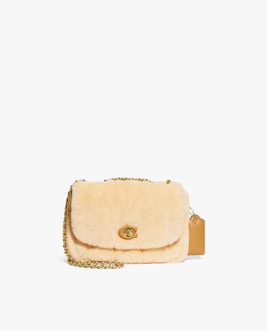  COACH - Túi đeo chéo nữ nắp gập phối lông sang trọng 