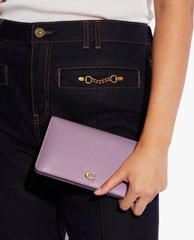  COACH - Ví cầm tay nữ chữ nhật dáng dài gập đôi Slim 