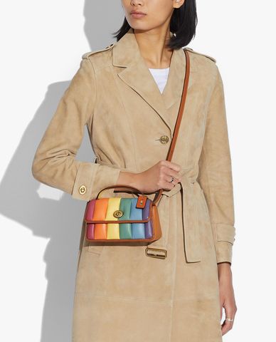  COACH - Túi xách nữ phom chữ nhật nắp gập Turnlock 20 