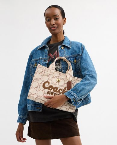  COACH - Túi tote nữ phom chữ nhật Cargo With Signature Canvas 