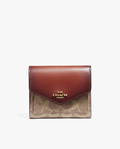  COACH - Ví nữ phom vuông Colorblock Signature Canvas 