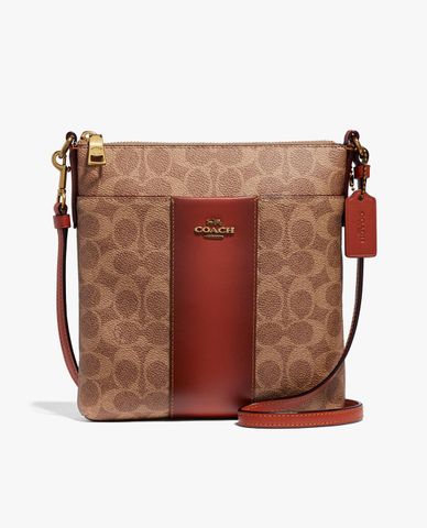  COACH - Túi đeo chéo phom vuông Colorblock Signature Canvas 
