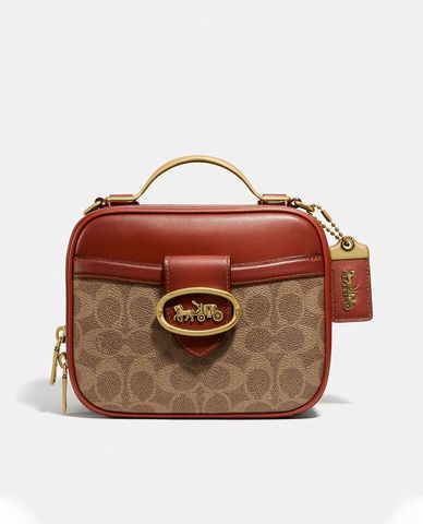  COACH - Túi đeo chéo nữ hình hộp vuông Riley Lunchbox In Signature Canvas 