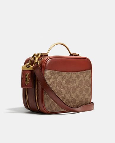  COACH - Túi đeo chéo nữ hình hộp vuông Riley Lunchbox In Signature Canvas 