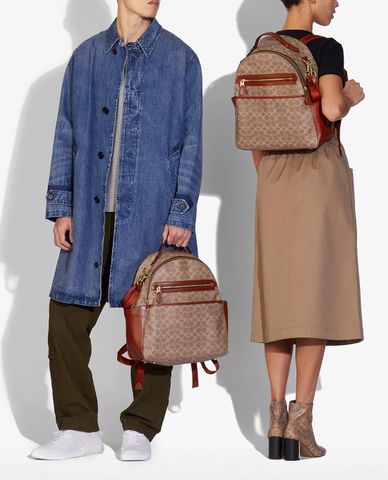  COACH - Balo nữ dáng vuông Signature Canvas 