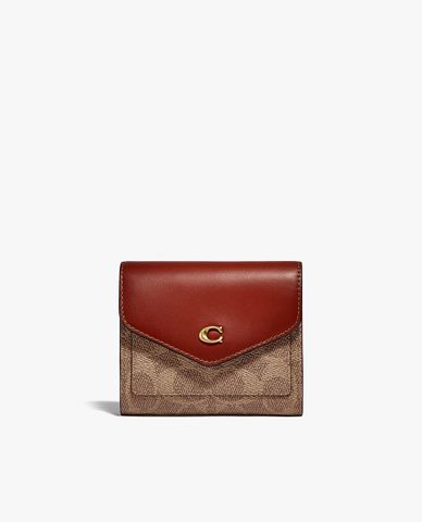  COACH - Ví nữ phom ngắn dạng gập Wyn Colorblock Signature Canvas 