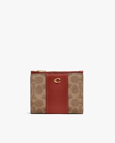  COACH - Ví nữ gập đôi phối zip Signature Logo Bifold 