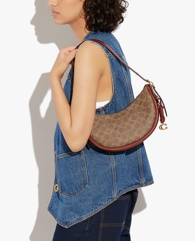  COACH -  Túi đeo vai nữ hình bán nguyệt Luna 