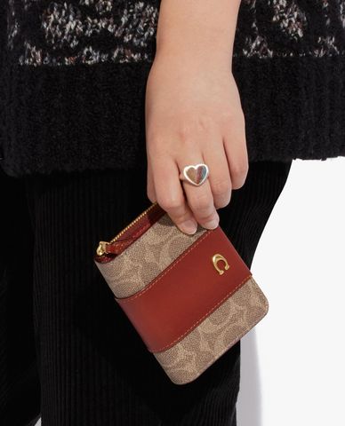  COACH - Ví nữ dáng ngắn phối zip Billfold 