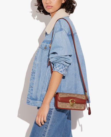  COACH - Túi đeo vai nữ phom chữ nhật nắp gập Studio Baguette 