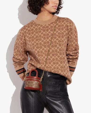  COACH - Túi đeo chéo nữ hình trụ tròn nhỏ thời trang 