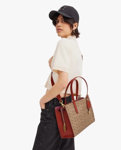  COACH -  Túi đeo vai nữ chữ nhật Carter Carryall In Signature Canvas 
