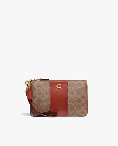  COACH - Ví nữ dáng dài phom chữ nhật phối zip Small In Signature Canvas 