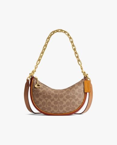  COACH - Túi đeo vai nữ hình bán nguyệt Mira Signature Canvas 