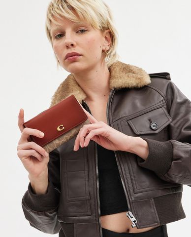  COACH - Ví nữ dáng ngắn nắp gập trang trí hoạ tiết monogram thời thượng 