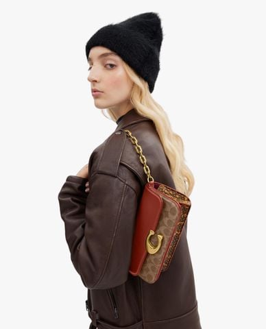  COACH - Túi đeo vai nữ phom chữ nhật Idol Bag 23 In Signature Canvas 