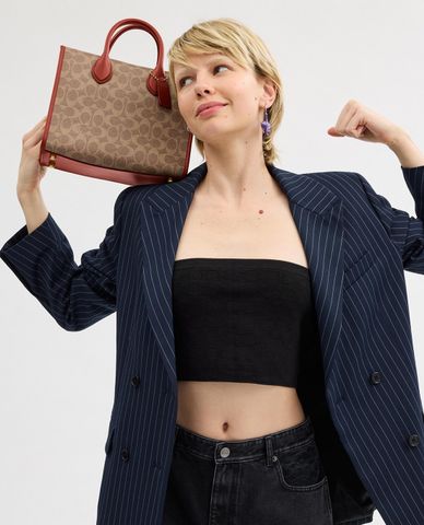  COACH - Túi tote nữ phom chữ nhật Ace 26 In Signature 