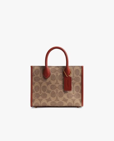  COACH - Túi tote nữ mini phom chữ nhật Ace 17 In Signature 