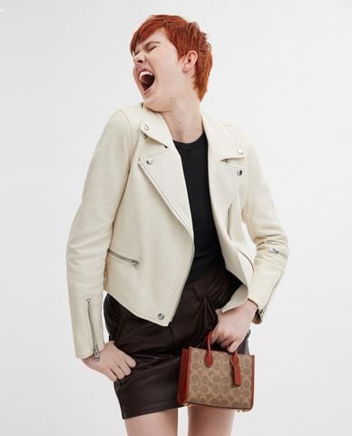  COACH - Túi tote nữ mini phom chữ nhật Ace 17 In Signature 