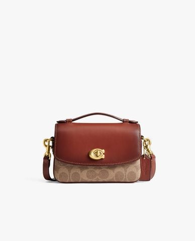  COACH - Túi đeo chéo nữ phom chữ nhật nắp gập Cassie 17 In Signature Canvas 