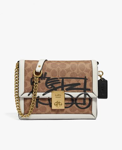  COACH - Túi đeo vai nữ nắp gập Hutton In Signature Canvas 