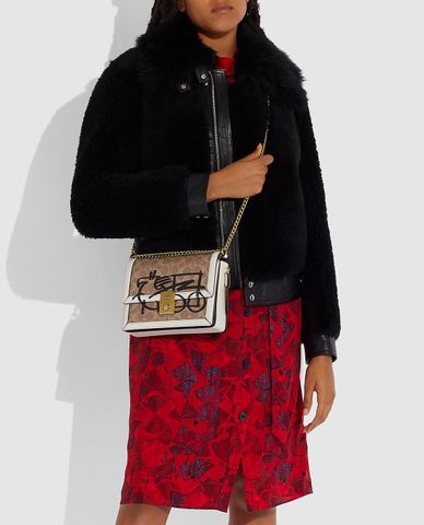  COACH - Túi đeo vai nữ nắp gập Hutton In Signature Canvas 